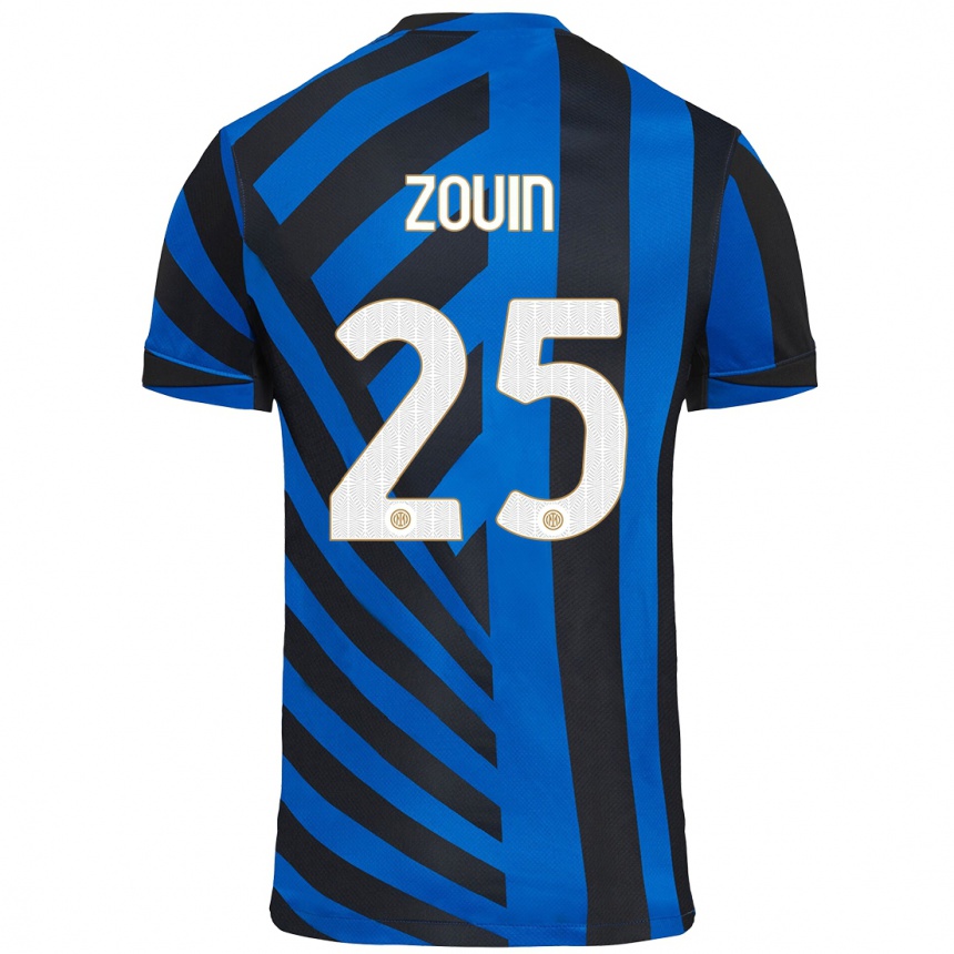 ילדים כדורגל Aymen Zouin #25 כחול שחור ג'רזי ביתית 2024/25