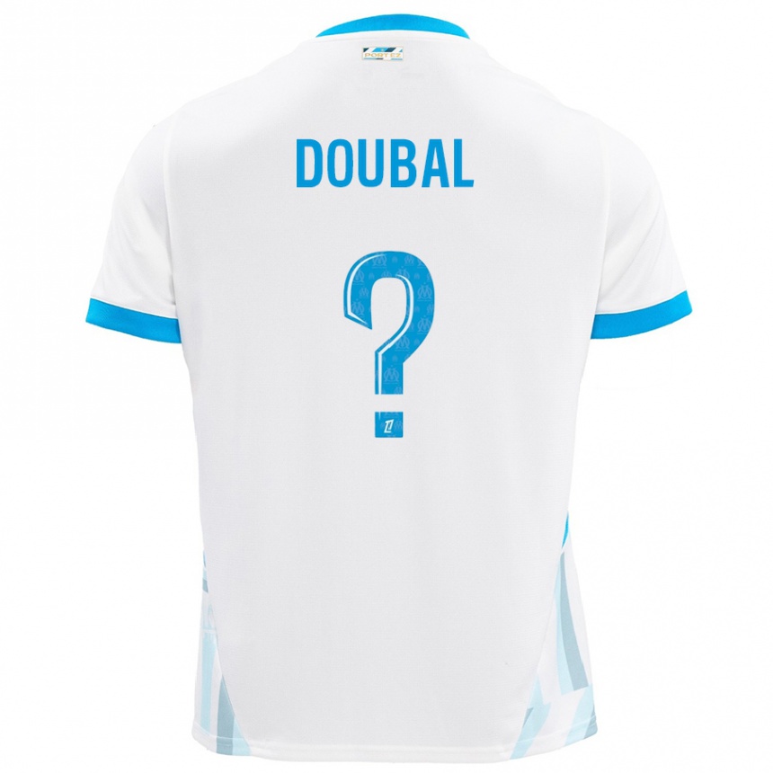 ילדים כדורגל Anis Doubal #0 שמים כחולים לבנים ג'רזי ביתית 2024/25