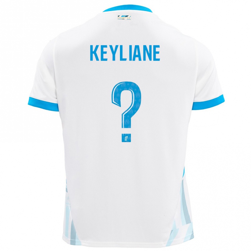ילדים כדורגל Keyliane Abdallah #0 שמים כחולים לבנים ג'רזי ביתית 2024/25
