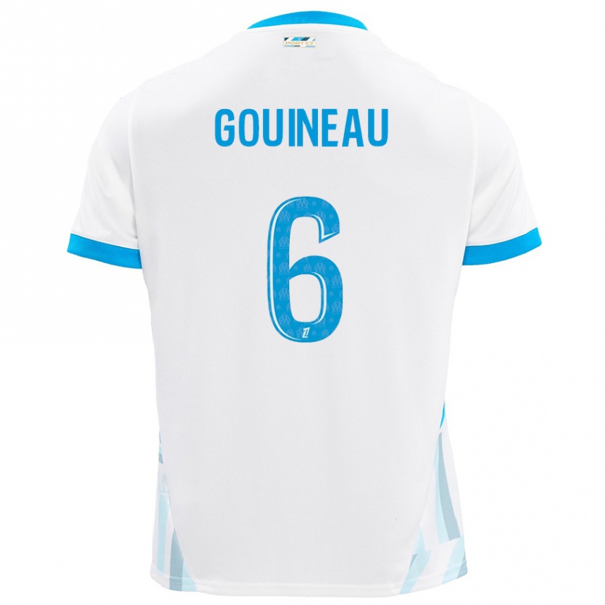 ילדים כדורגל Coline Gouineau #6 שמים כחולים לבנים ג'רזי ביתית 2024/25