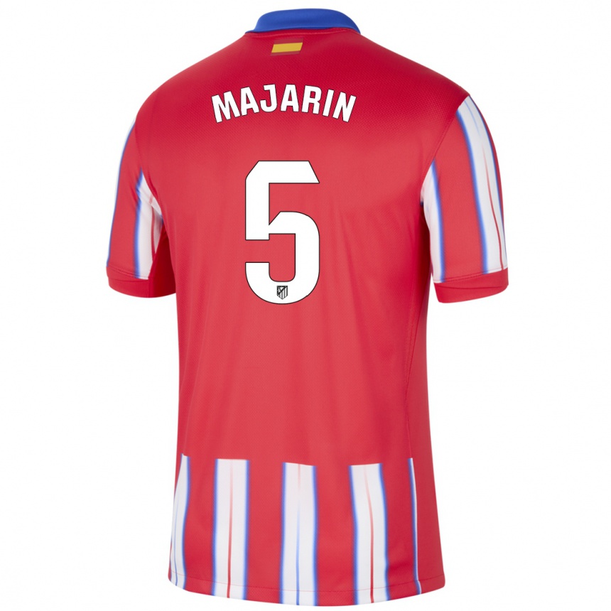 ילדים כדורגל Sonia Majarín #5 אדום לבן כחול ג'רזי ביתית 2024/25