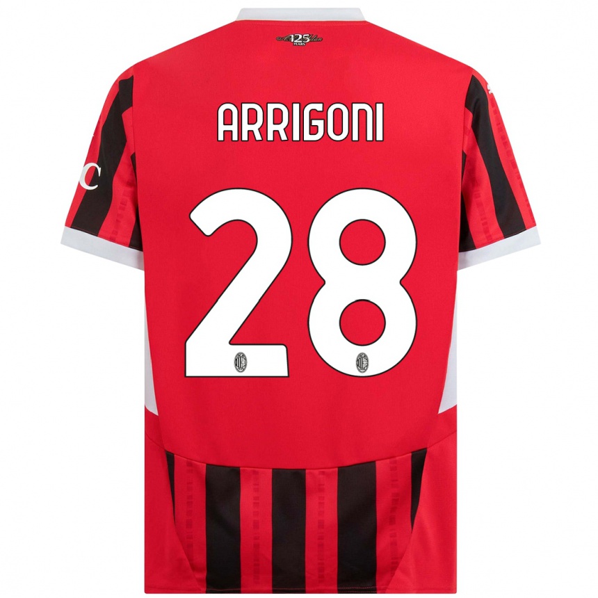 ילדים כדורגל Giorgia Arrigoni #28 אדום שחור ג'רזי ביתית 2024/25