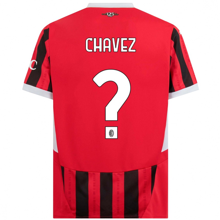 ילדים כדורגל Maikol Cifuentes Chavez #0 אדום שחור ג'רזי ביתית 2024/25