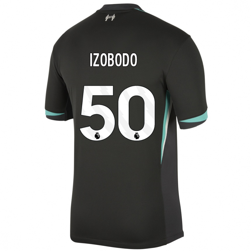 ילדים כדורגל אליהו איזובודו ג'ון #50 שחור אנתרציט לבן הרחק ג'רזי 2024/25