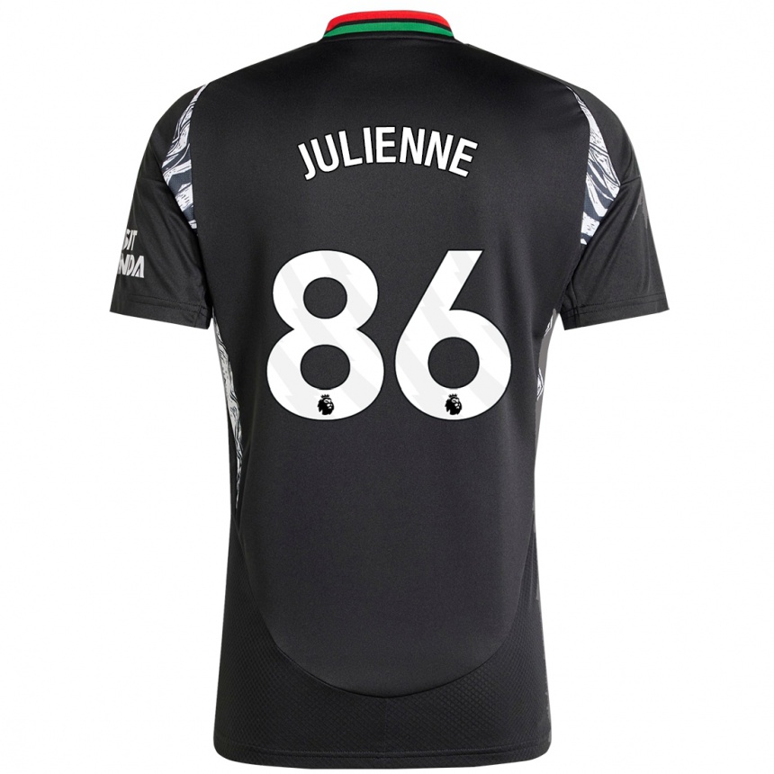 ילדים כדורגל Theo Julienne #86 שָׁחוֹר הרחק ג'רזי 2024/25