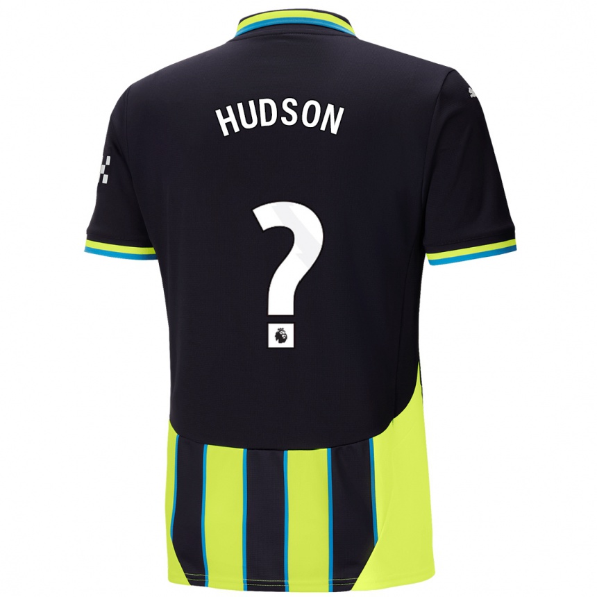 ילדים כדורגל Max Hudson #0 כחול צהוב הרחק ג'רזי 2024/25