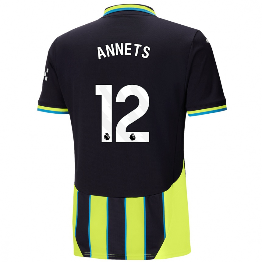 ילדים כדורגל Eve Annets #12 כחול צהוב הרחק ג'רזי 2024/25