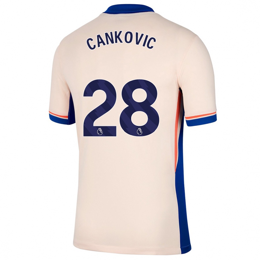 ילדים כדורגל Jelena Čanković #28 בז' בהיר הרחק ג'רזי 2024/25