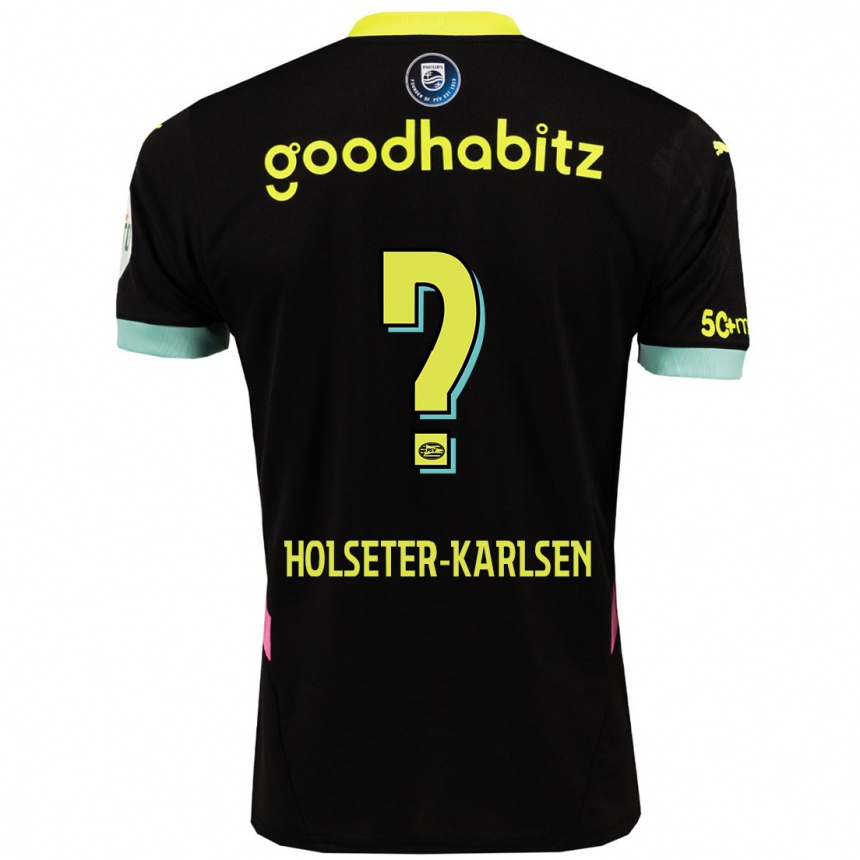 ילדים כדורגל Philip Holseter-Karlsen #0 שחור צהוב הרחק ג'רזי 2024/25