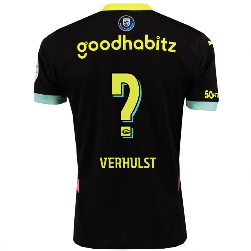 ילדים כדורגל Gino Verhulst #0 שחור צהוב הרחק ג'רזי 2024/25