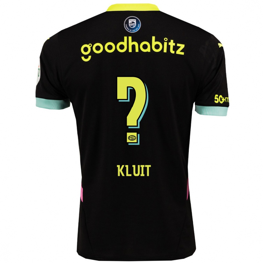 ילדים כדורגל Fabio Kluit #0 שחור צהוב הרחק ג'רזי 2024/25