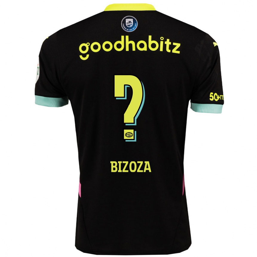 ילדים כדורגל Kevin Bizoza #0 שחור צהוב הרחק ג'רזי 2024/25