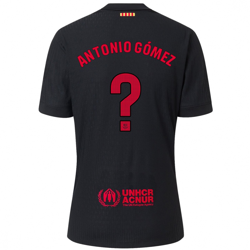 ילדים כדורגל Antonio Gómez #0 שחור אדום הרחק ג'רזי 2024/25