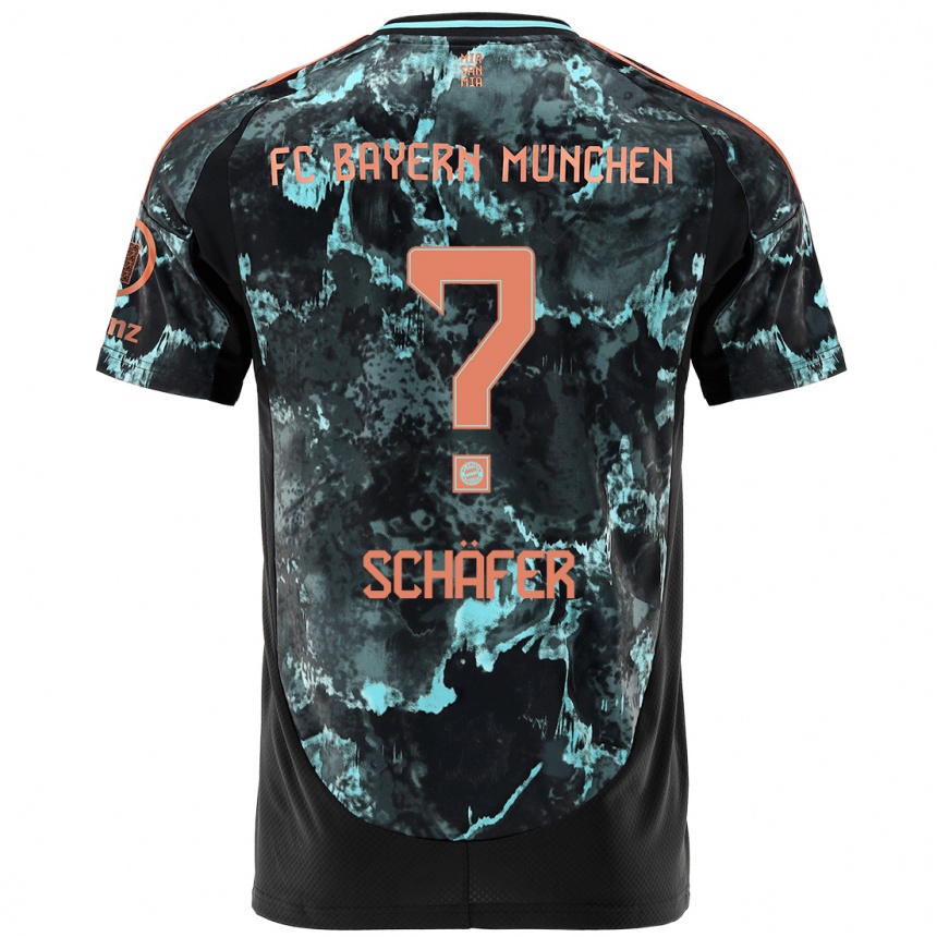 ילדים כדורגל Luis Schäfer #0 שָׁחוֹר הרחק ג'רזי 2024/25