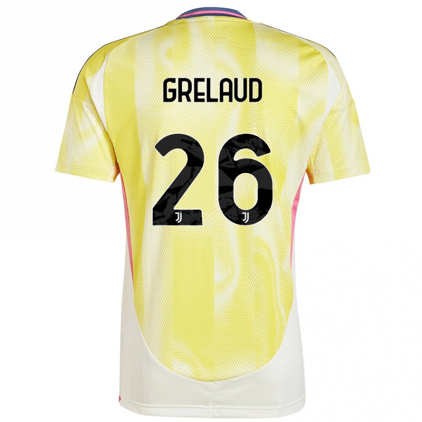 ילדים כדורגל Josue Grelaud #26 צהוב סולארי הרחק ג'רזי 2024/25