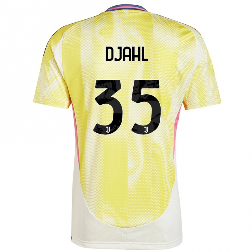 ילדים כדורגל Rayan Djahl #35 צהוב סולארי הרחק ג'רזי 2024/25