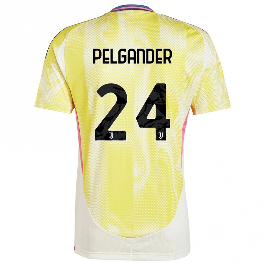 ילדים כדורגל Elsa Pelgander #24 צהוב סולארי הרחק ג'רזי 2024/25