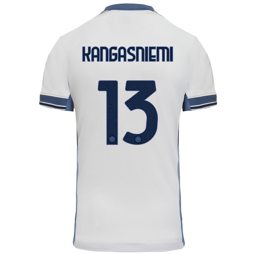 ילדים כדורגל Ilari Kangasniemi #13 לבן אפור הרחק ג'רזי 2024/25