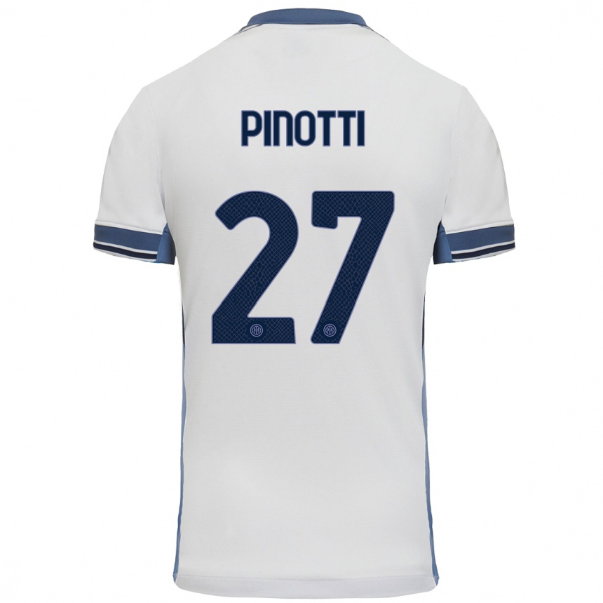 ילדים כדורגל Manuel Pinotti #27 לבן אפור הרחק ג'רזי 2024/25