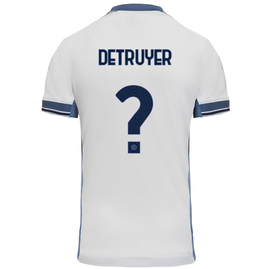ילדים כדורגל Marie Detruyer #0 לבן אפור הרחק ג'רזי 2024/25