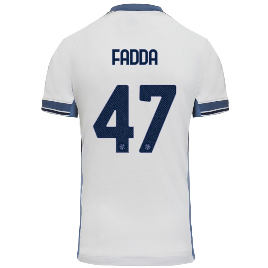 ילדים כדורגל Paola Fadda #47 לבן אפור הרחק ג'רזי 2024/25
