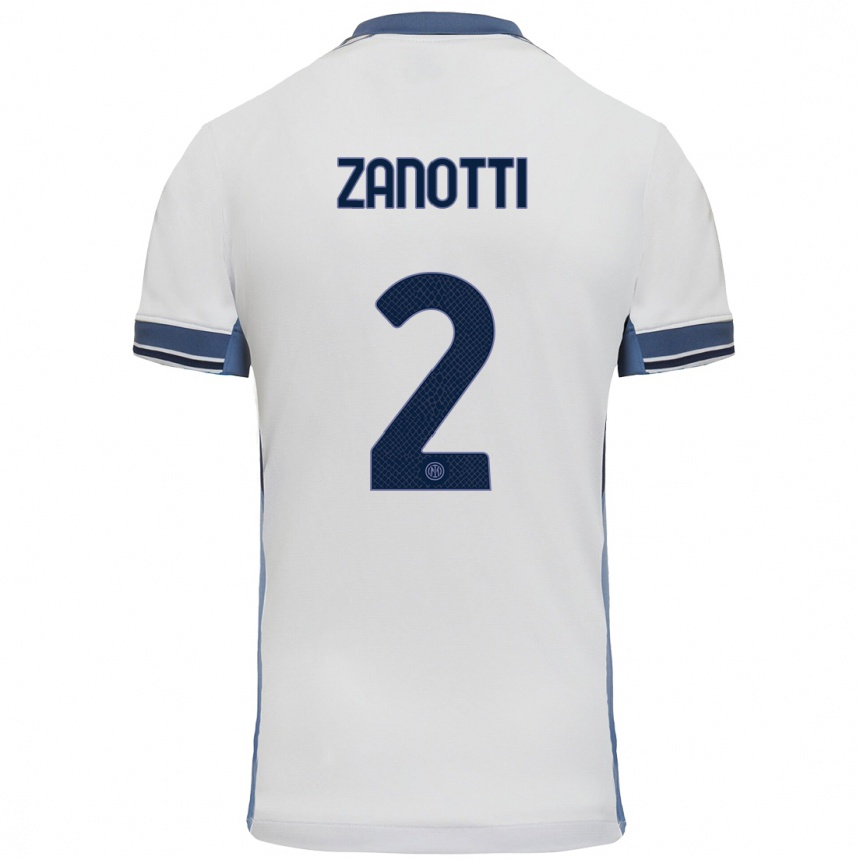 ילדים כדורגל מתיה זנוטי #2 לבן אפור הרחק ג'רזי 2024/25