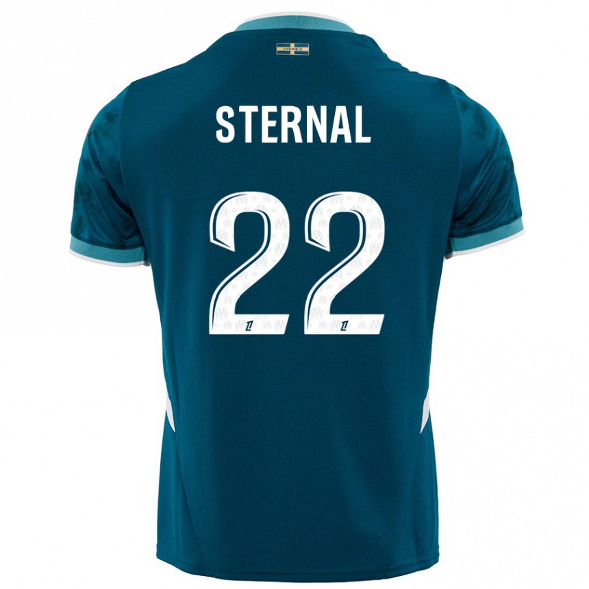 ילדים כדורגל Enzo Sternal #22 כחול טורקיז הרחק ג'רזי 2024/25