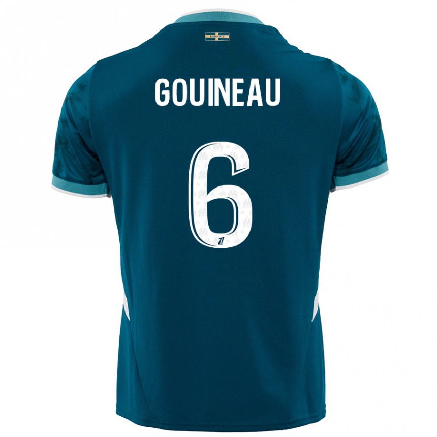 ילדים כדורגל Coline Gouineau #6 כחול טורקיז הרחק ג'רזי 2024/25