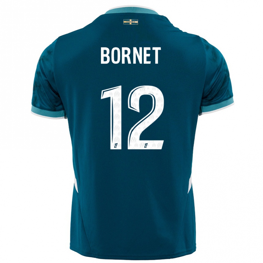 ילדים כדורגל Camille Bornet #12 כחול טורקיז הרחק ג'רזי 2024/25