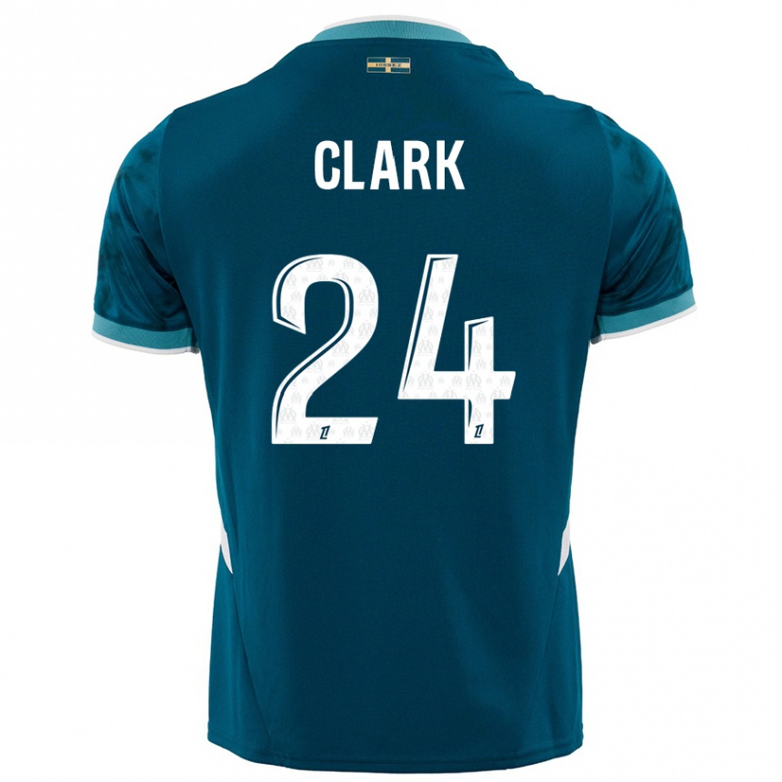 ילדים כדורגל Ashley Clark #24 כחול טורקיז הרחק ג'רזי 2024/25