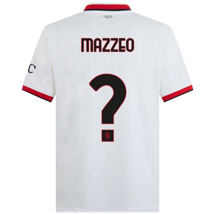 ילדים כדורגל Kevin Mazzeo #0 לבן שחור אדום הרחק ג'רזי 2024/25