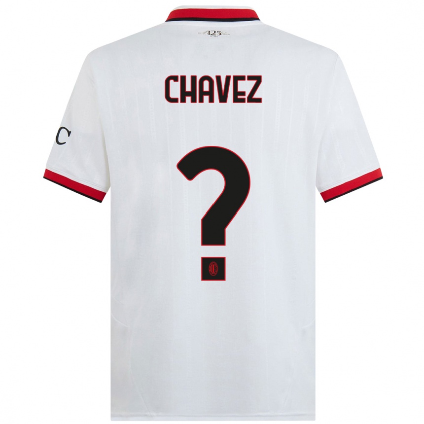 ילדים כדורגל Maikol Cifuentes Chavez #0 לבן שחור אדום הרחק ג'רזי 2024/25