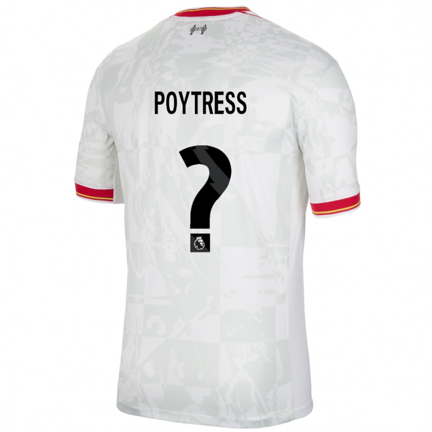ילדים כדורגל Jacob Poytress #0 לבן אדום שחור ג'רזי קיט שלישי 2024/25