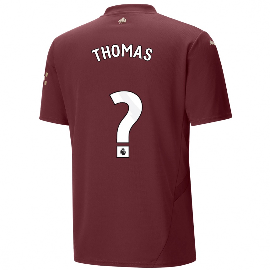 ילדים כדורגל Rhys Thomas #0 חוּם עֲרמוֹנִי ג'רזי קיט שלישי 2024/25