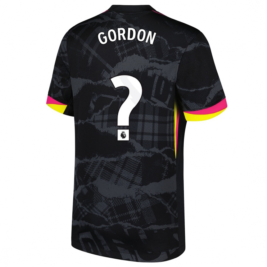 ילדים כדורגל Sol Gordon #0 שחור ורוד ג'רזי קיט שלישי 2024/25
