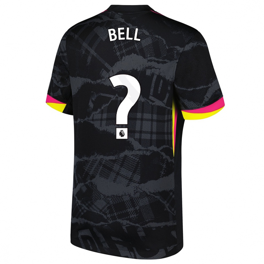 ילדים כדורגל Toby Bell #0 שחור ורוד ג'רזי קיט שלישי 2024/25