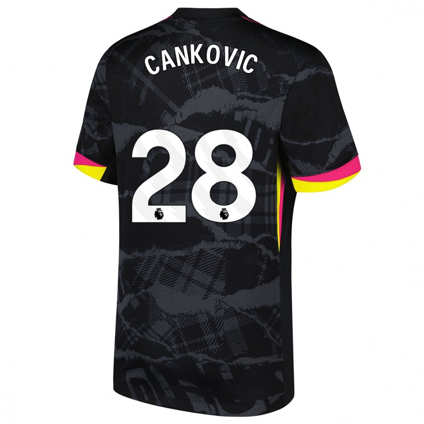 ילדים כדורגל Jelena Čanković #28 שחור ורוד ג'רזי קיט שלישי 2024/25