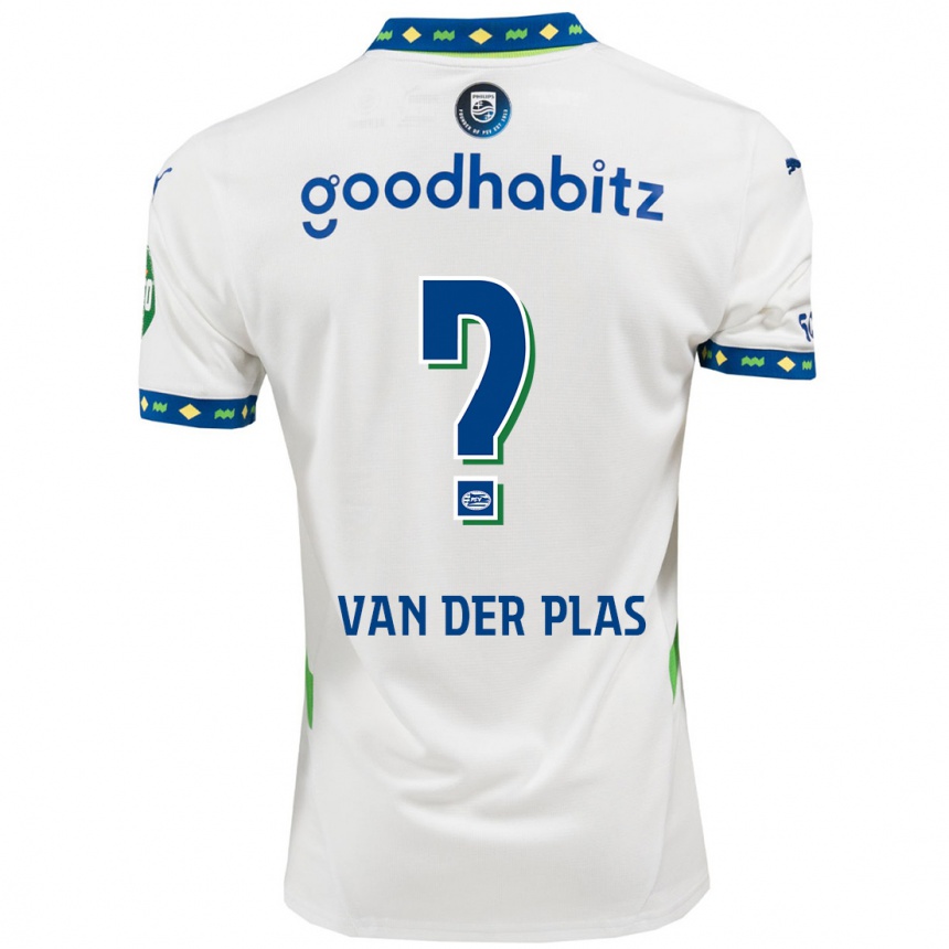 ילדים כדורגל Sven Van Der Plas #0 לבן כחול כהה ג'רזי קיט שלישי 2024/25