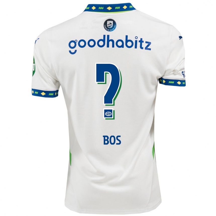 ילדים כדורגל Floris Bos #0 לבן כחול כהה ג'רזי קיט שלישי 2024/25