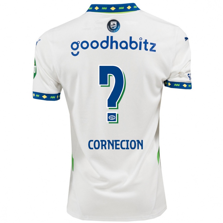 ילדים כדורגל Shuryjano Cornecion #0 לבן כחול כהה ג'רזי קיט שלישי 2024/25