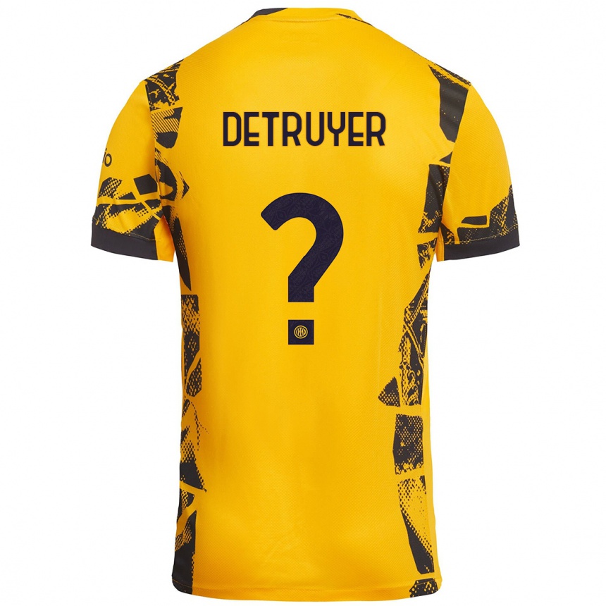 ילדים כדורגל Marie Detruyer #0 זהב שחור ג'רזי קיט שלישי 2024/25