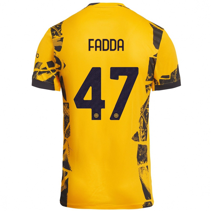 ילדים כדורגל Paola Fadda #47 זהב שחור ג'רזי קיט שלישי 2024/25