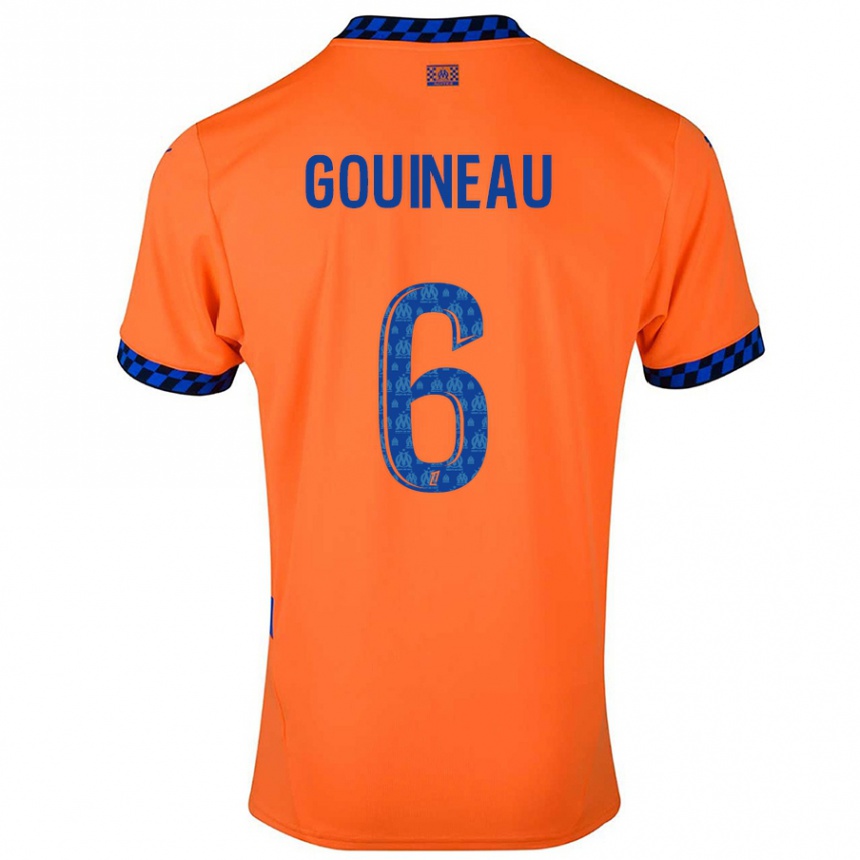 ילדים כדורגל Coline Gouineau #6 כתום כחול כהה ג'רזי קיט שלישי 2024/25