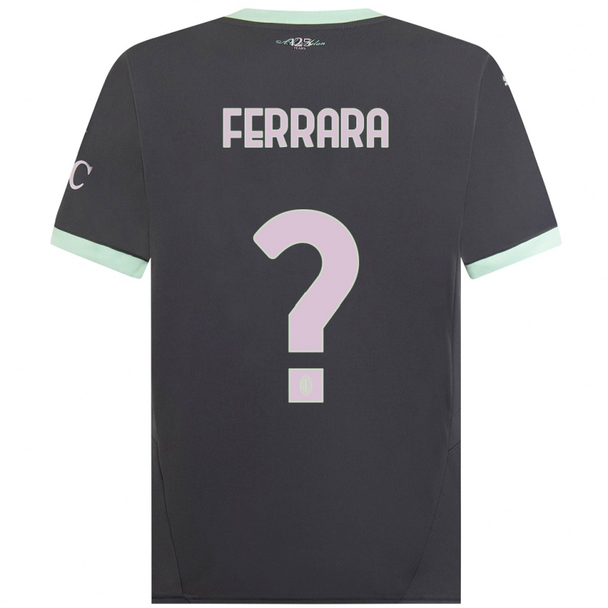 ילדים כדורגל Francesco Ferrara #0 אָפוֹר ג'רזי קיט שלישי 2024/25