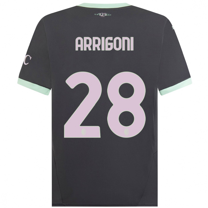 ילדים כדורגל Giorgia Arrigoni #28 אָפוֹר ג'רזי קיט שלישי 2024/25