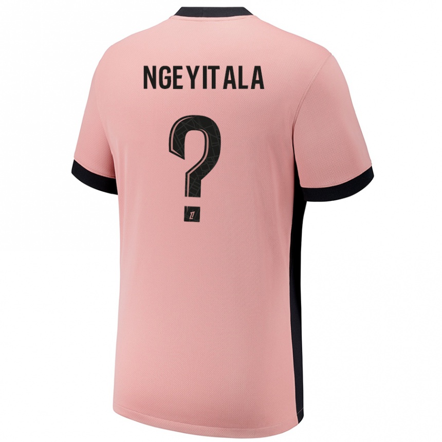 ילדים כדורגל Aurélien Ngeyitala #0 ורוד חלודה ג'רזי קיט שלישי 2024/25