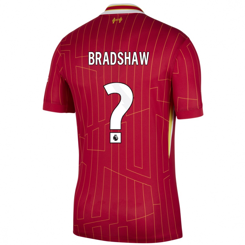 גברים כדורגל Joe Bradshaw #0 אדום צהוב לבן ג'רזי ביתית 2024/25
