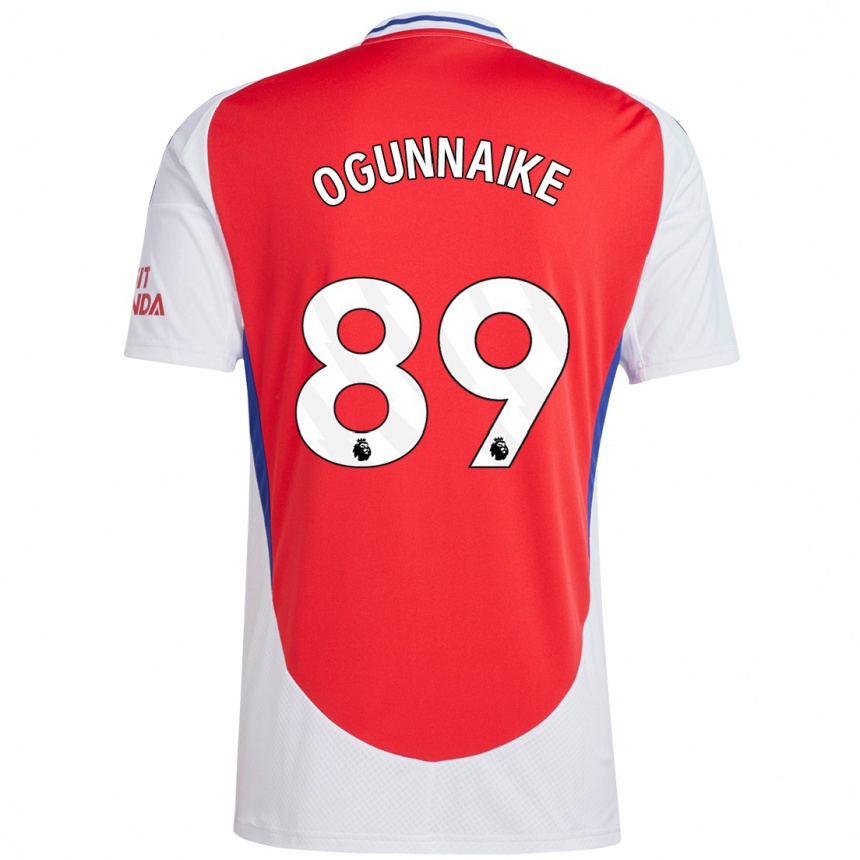 גברים כדורגל Josh Ogunnaike #89 אדום לבן ג'רזי ביתית 2024/25