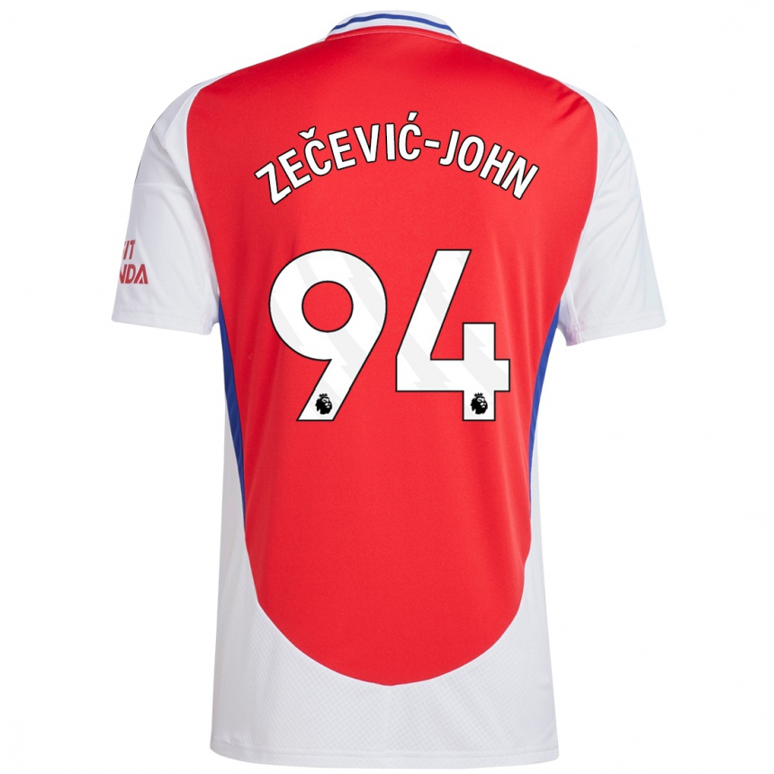 גברים כדורגל Louis Zečević-John #94 אדום לבן ג'רזי ביתית 2024/25