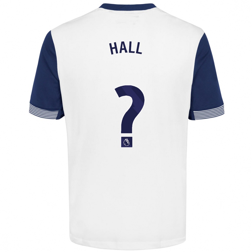 גברים כדורגל Tye Hall #0 לבן כחול ג'רזי ביתית 2024/25